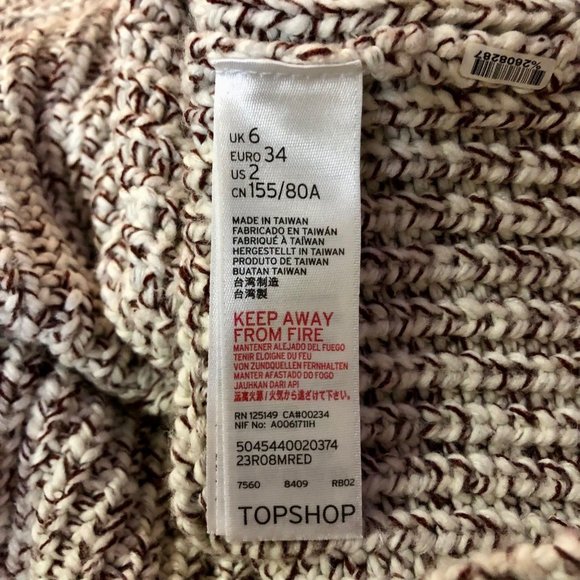 Topshop Sweater Womens 2 US Used - Picture 8 of 12
